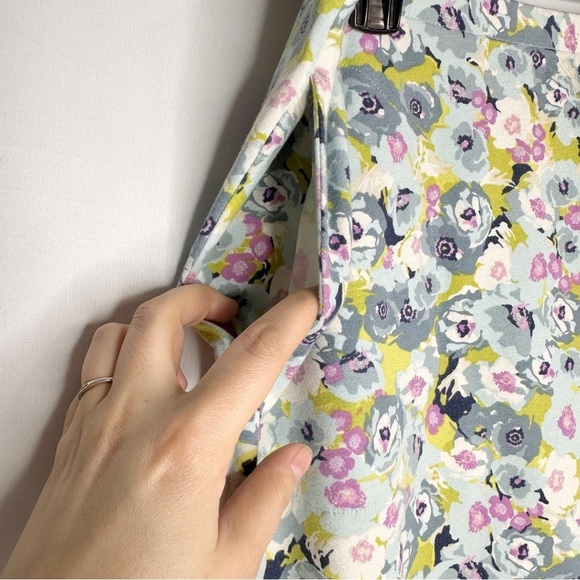 J. Jill Floral Print Stretch Pocket Knit Skirt Multicolor Women’s Size Medium - Picture 4 of 12